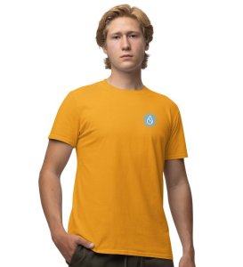 Strongest Ever Wings Yellow Round Neck Cotton Half Sleeved Men's T Shirt with Printed Graphics