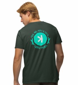 Rich In 2078 Wings Green Round Neck Cotton Half Sleeved Men's T Shirt with Printed Graphics