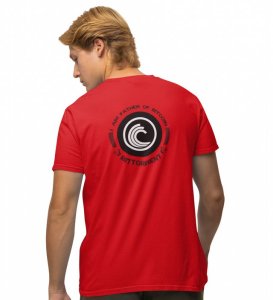 Father Of Bitcoin Wings Red Round Neck Cotton Half Sleeved Men's T Shirt with Printed Graphics