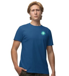 Rich In 2078 Wings Blue Round Neck Cotton Half Sleeved Men's T Shirt with Printed Graphics