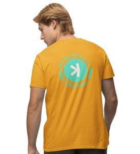 Rich In 2078 Wings Yellow Round Neck Cotton Half Sleeved Men's T Shirt with Printed Graphics