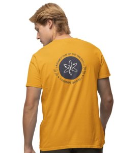 Out Of The Galaxy Wings Yellow Round Neck Cotton Half Sleeved Men's T Shirt with Printed Graphics