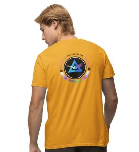The Only Wallet Wings Yellow Round Neck Cotton Half Sleeved Men's T Shirt with Printed Graphics
