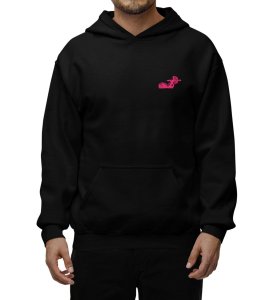 Real Life Back Printed Black Hoodies for Men