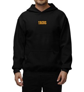 Hot Tacos Back Printed Black Neck T-Shirt for Men