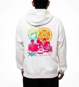 Hot Tacos Back Printed White Neck T-Shirt for Men