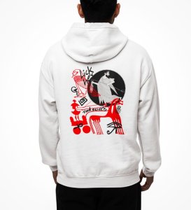 Her Secrets Back Printed White Hoodies for Men