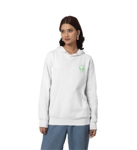 Nature Is High Celebrate Life with Style and Good Vibes White Cotton Printed Hoodie For Women