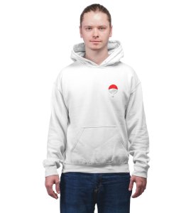 The Last Uchiha with a Bond Beyond Time Printed White Cotton Hoodie For Men