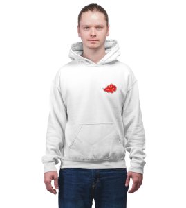 The Leader of Akatsuki with a Vision for Peace Printed White Cotton Hoodie For Men