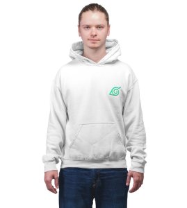 The Taijutsu Legend with a Heart of Determination Printed White Cotton Hoodie For Men