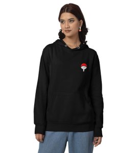 The Last Uchiha with a Bond Beyond Time Printed Black Cotton Hoodie For Women