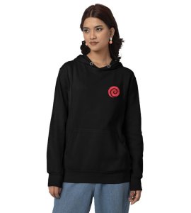 The Caring Daughter with a Heart of Gold Printed Black Cotton Hoodie For Women