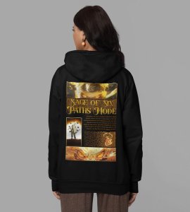 The Sage of Six Paths Mode with a Legacy of Unyielding Power Printed Black Cotton Hoodie For Women