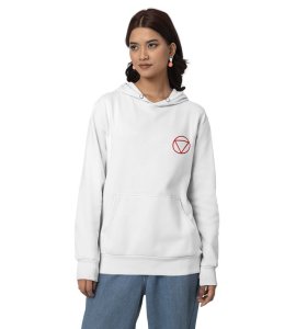 The Cursed Warrior with a Bloodthirsty Legacy Printed White Cotton Hoodie For Women