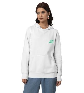 The Wood-Style Ninja with a Heart of Balance and Strength Printed White Cotton Hoodie For Women