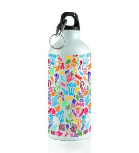 Elevate Your Sip with Playful Colorful Vector Designs on Aluminium Water Bottle 600ml
