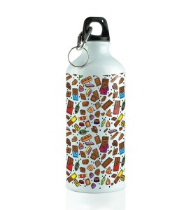 Craving Fun? Enjoy Sweets and Chocolates Doodles on Aluminium Water Bottle 600ml