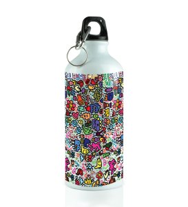 Wild and Wonderful Creatures on Aluminium Water Bottle 600ml