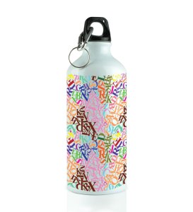 Feel the Flow with a Whirlwind of Letters on Aluminium Water Bottle 600ml