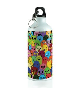 Monster Mirth: Cartoon Designs on Aluminium Water Bottle 600ml
