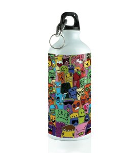 Quirky Mobs for a Fun Hydration Experience on Aluminium Water Bottle 600ml