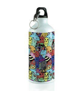 Catch the Fun: Cat, Mouse, and Mobs on Aluminium Water Bottle 600ml