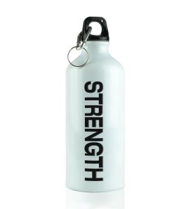 Bold Strength Motivational Printed Aluminium Water Bottle 600ml