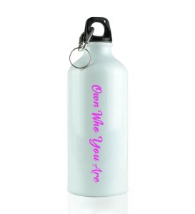 Embrace Your True Self: Own Who You Are Printed Aluminium Water Bottle 600ml