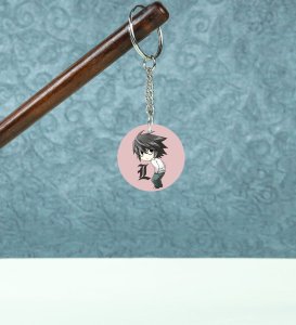 Ls Shadow from Death-Note Anime Printed Round Keychain Pack Of 2