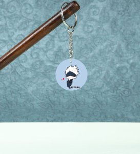 Gojo Satorus Little Charms Anime Printed Round Keychains Pack of 2
