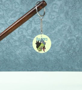 The Mighty Gyutaro Demon of Unrelenting Strength Anime Printed Round Keychains Pack of 2