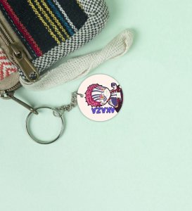 Little Akaza Small in Size Mighty in Power Anime Printed Round Keychains Pack of 2