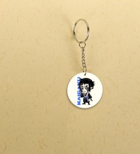 The Intimidating Kaigaku Demon of Unyielding Strength Anime Printed Round Keychains Pack of 2
