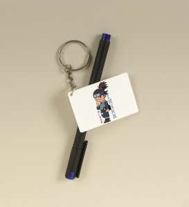 Iruka: The Caring Ninja Mentor  Printed White Anime Keychains Pack Of 2