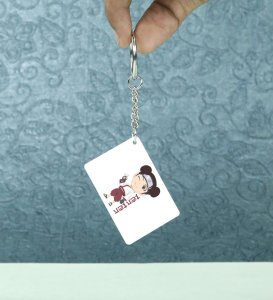 Tenten Precision  Printed White Anime Keychains Pack Of 2