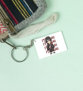 Itachi Akatsuki Silent Storm  Printed White Anime Keychains Pack Of 2