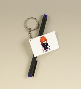 Animal Path Of Pain  Printed White Anime Keychains Pack Of 2