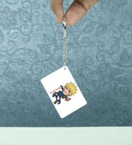 Minato Namikaze The Yellow Flash Of The Leaf  Printed White Anime Keychains Pack Of 2