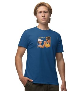 Friends Always Got Your Blue Round Neck Cotton Half Sleeved Men T Shirt with Printed Graphics