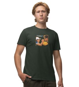 Friends Always Got Your Green Round Neck Cotton Half Sleeved Men T Shirt with Printed Graphics