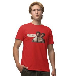 Friendship Anthem Red Round Neck Cotton Half Sleeved Men T Shirt with Printed Graphics