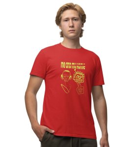 Me And My Homie Red Round Neck Cotton Half Sleeved Men T Shirt with Printed Graphics