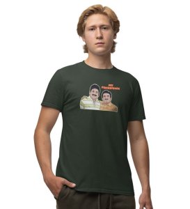 My Firebrigade! Green Round Neck Cotton Half Sleeved Men T Shirt with Printed Graphics
