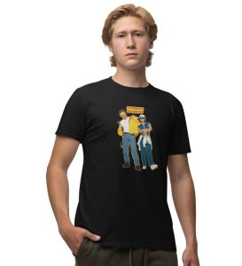 My Forever Bestfriend Black Round Neck Cotton Half Sleeved Men T Shirt with Printed Graphics