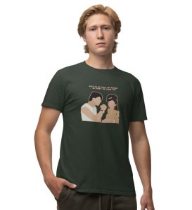 Rule Of Friends Green Round Neck Cotton Half Sleeved Men T Shirt with Printed Graphics