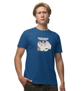 The Best Beers Blue Round Neck Cotton Half Sleeved Men T Shirt with Printed Graphics