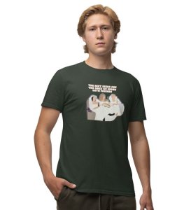 The Best Beers Green Round Neck Cotton Half Sleeved Men T Shirt with Printed Graphics