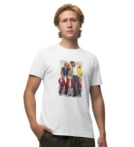 The Friendship Era White Round Neck Cotton Half Sleeved Men T Shirt with Printed Graphics