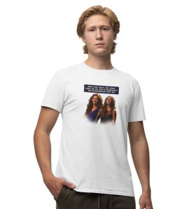 Wierd But Trustworthy White Round Neck Cotton Half Sleeved Men T Shirt with Printed Graphics